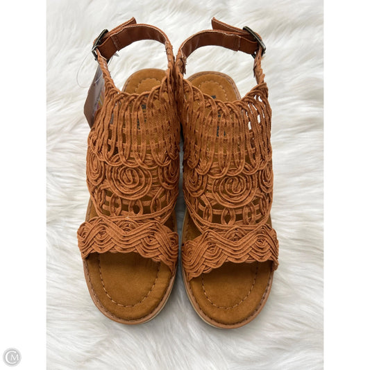 Sandals Heels Platform By Muk Luks In Brown, Size: 6.5