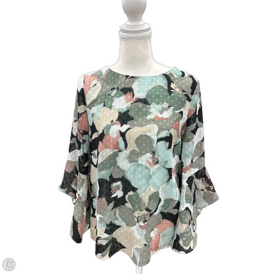 Top Long Sleeve By Kasper In Green, Size: Xs