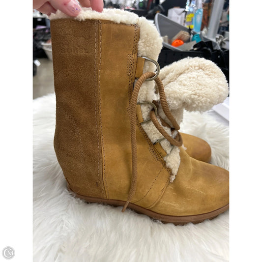 Boots Ankle Heels By Sorel In Brown, Size: 8.5