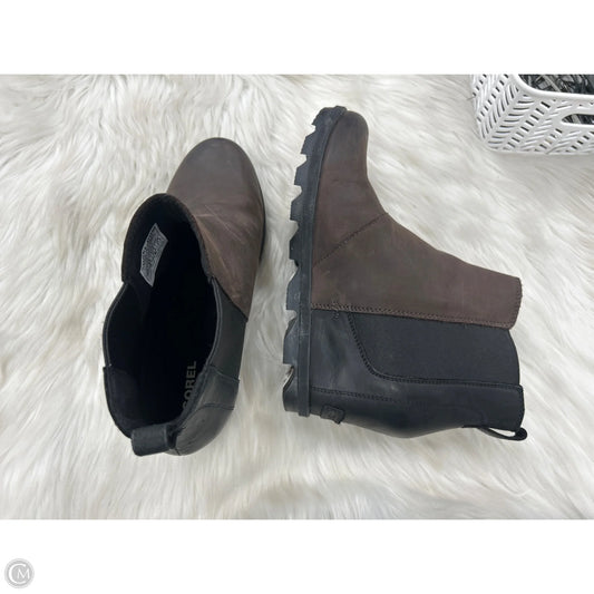 Boots Ankle Heels By Sorel In Brown, Size: 10.5