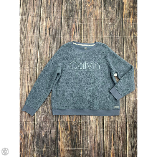 Sweatshirt Crewneck By Calvin Klein In Blue, Size: L