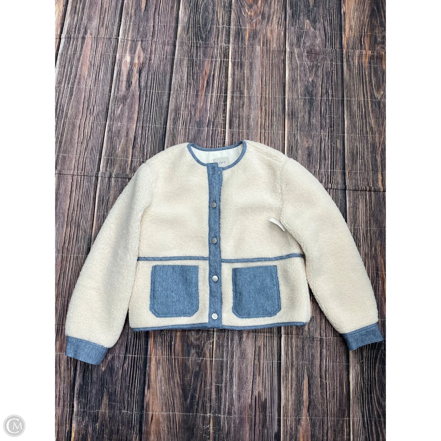 Jacket Faux Fur & Sherpa By Loft In White, Size: M