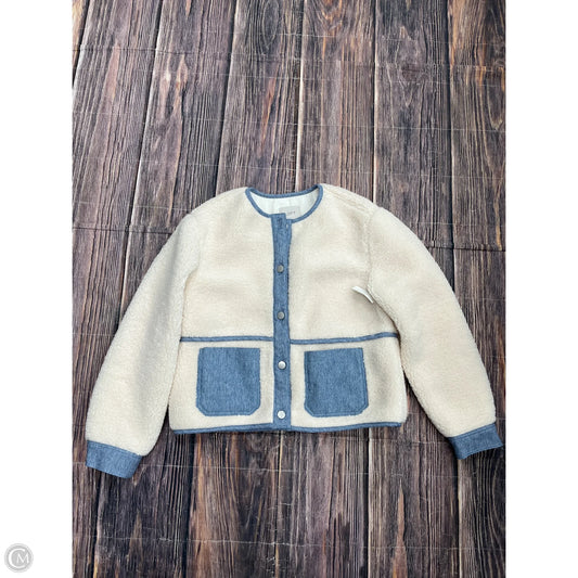 Jacket Faux Fur & Sherpa By Loft In White, Size: M