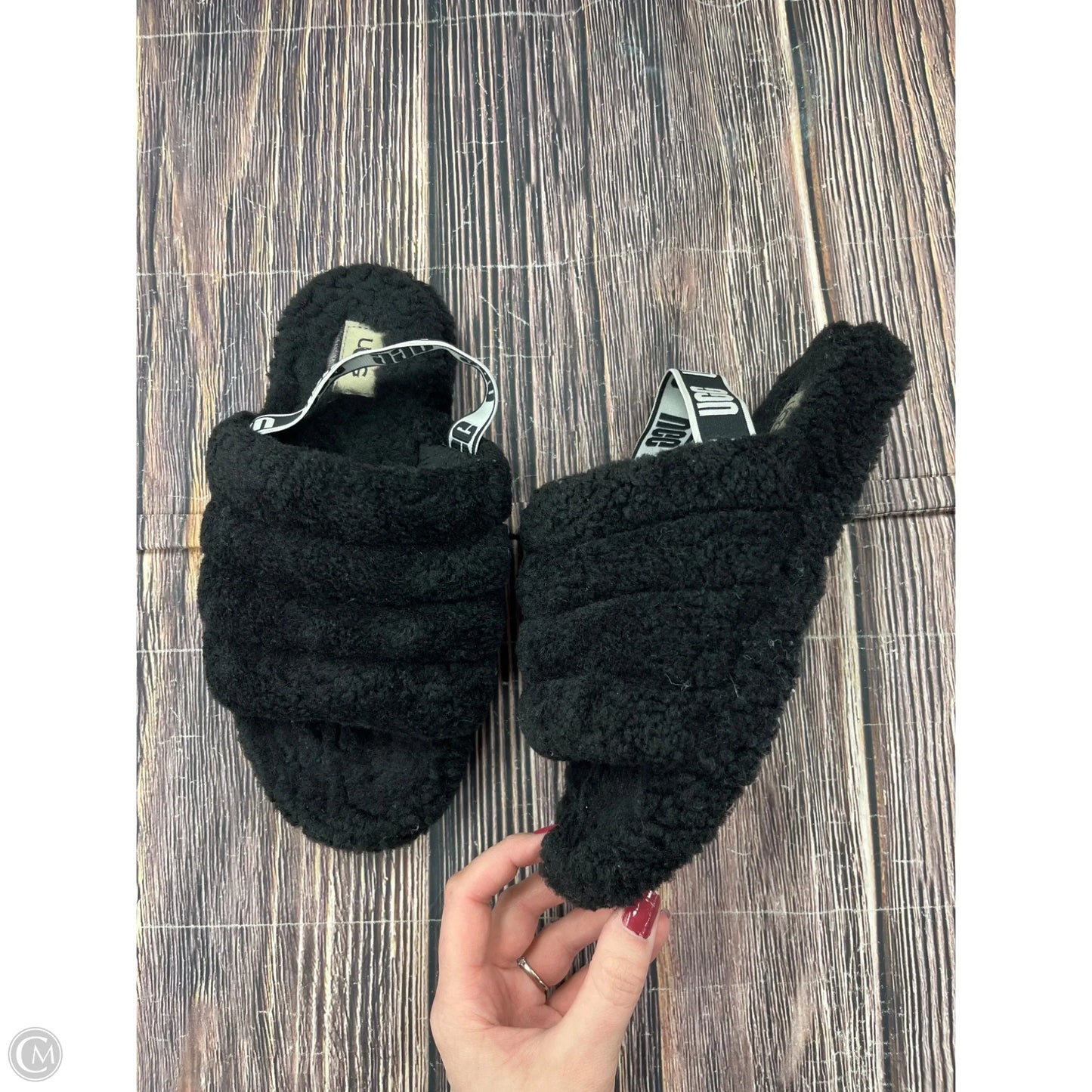 Sandals Designer By Ugg In Black, Size: 6