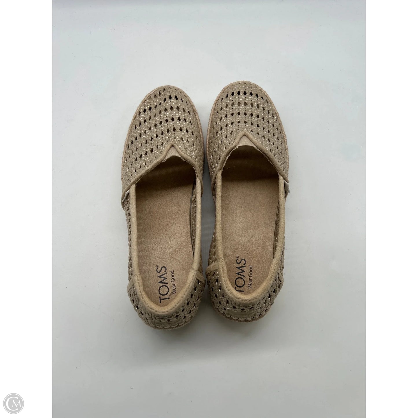 Shoes Flats By Toms In Gold, Size: 12