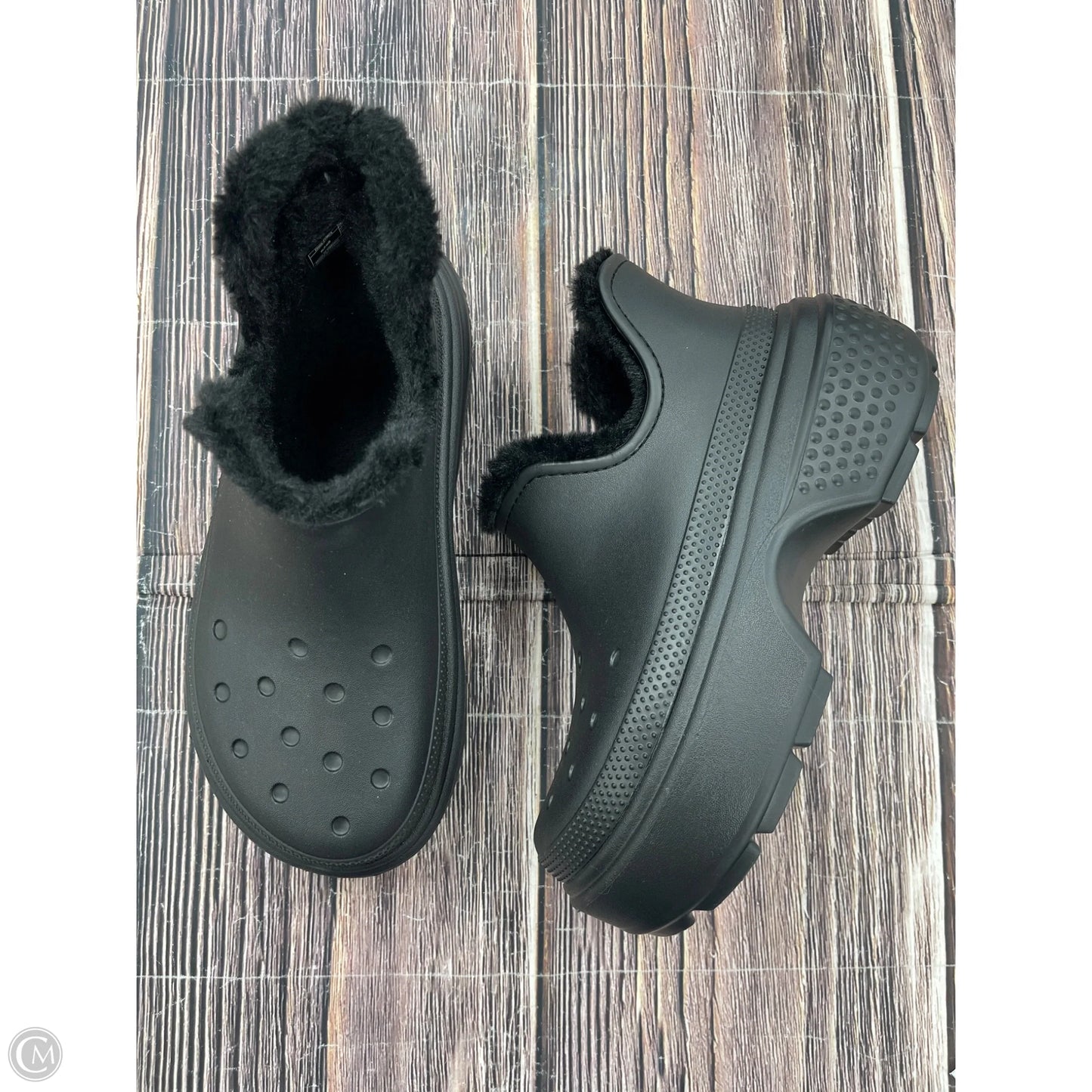Boots Ankle Heels By Crocs In Black, Size: 9