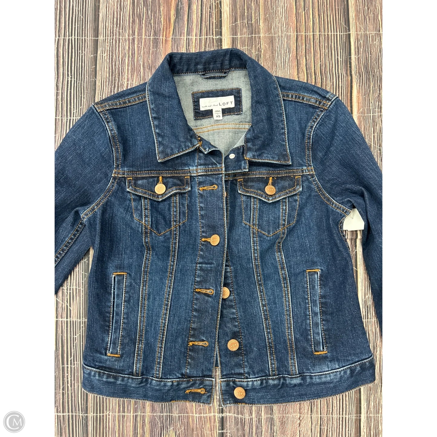 Jacket Denim By Loft In Blue Denim, Size: Xs