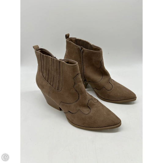 Boots Ankle Heels By American Rag In Brown, Size: 9.5