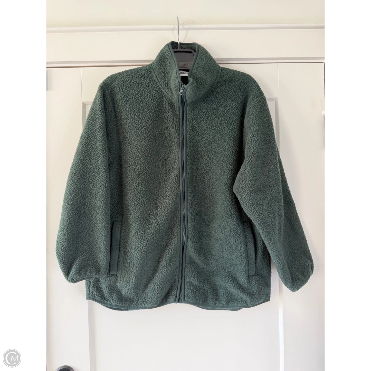 Jacket Fleece By Lands End In Green, Size: L