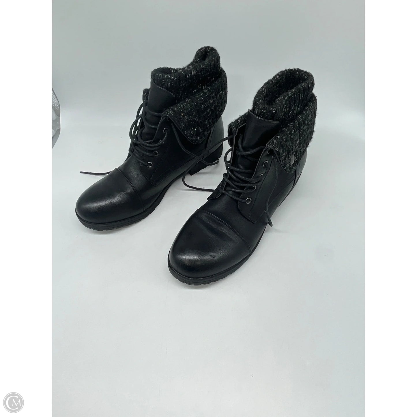 Boots Ankle Heels By Clothes Mentor In Black, Size: 11