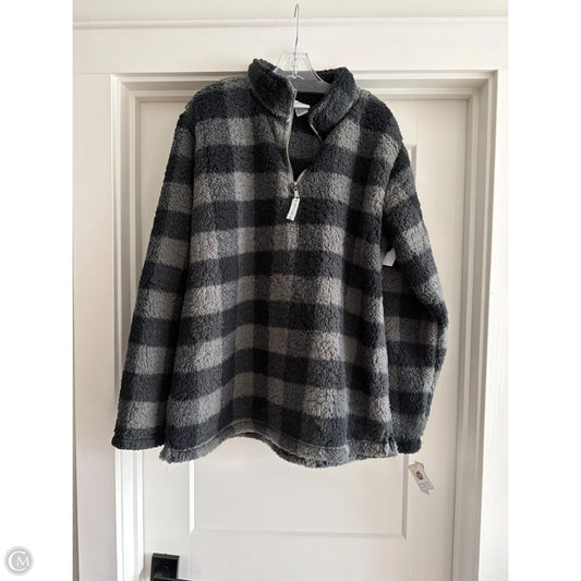Jacket Fleece By Clothes Mentor In Black & Grey, Size: Xl