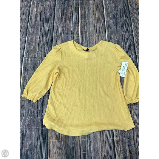 Top 3/4 Sleeve By Clothes Mentor In Yellow, Size: S