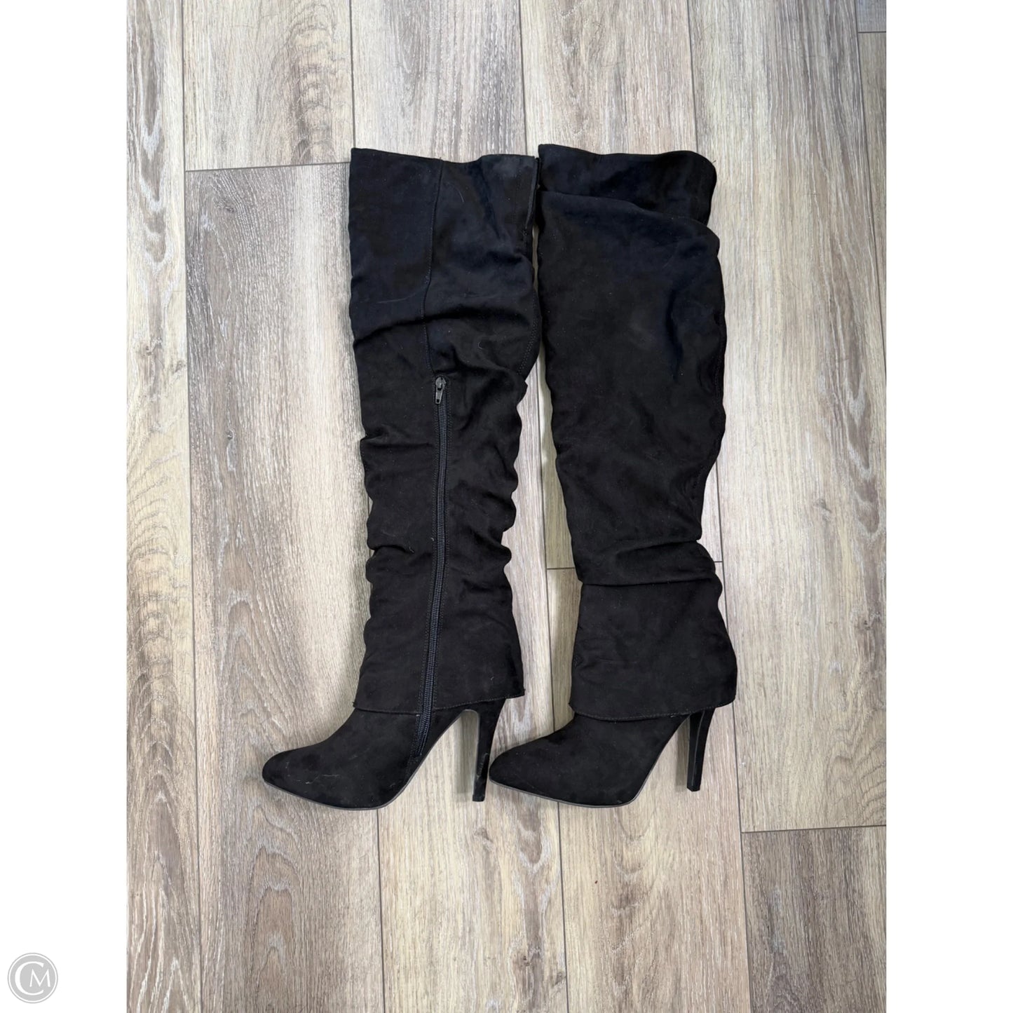 Boots Knee Heels By Nina In Black, Size: 9