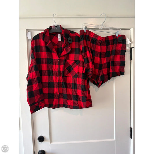 Pajamas 2pc By Auden In Black & Red, Size: 2x