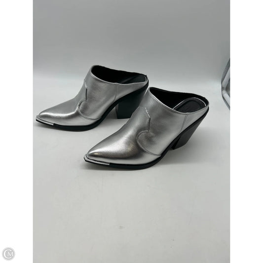 Boots Ankle Heels By Jf In Silver, Size: 8