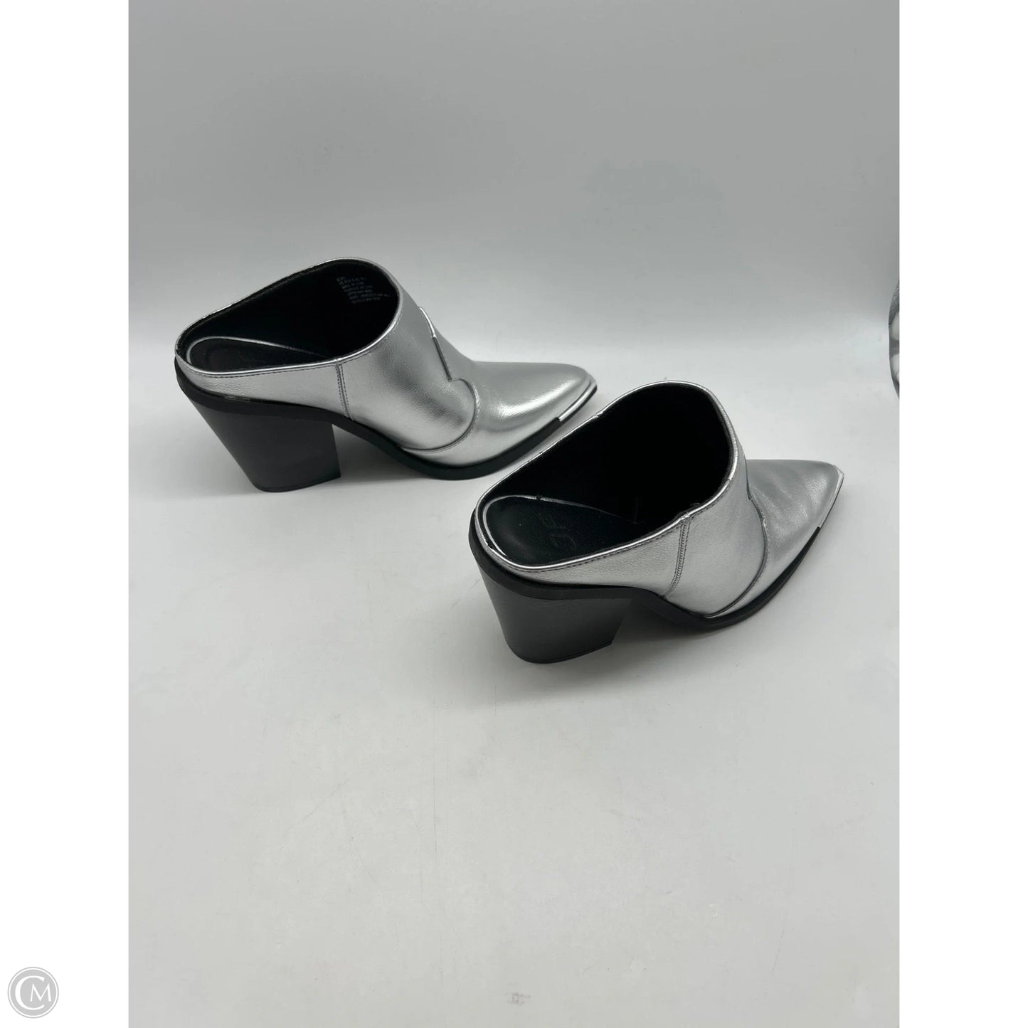 Boots Ankle Heels By Jf In Silver, Size: 8