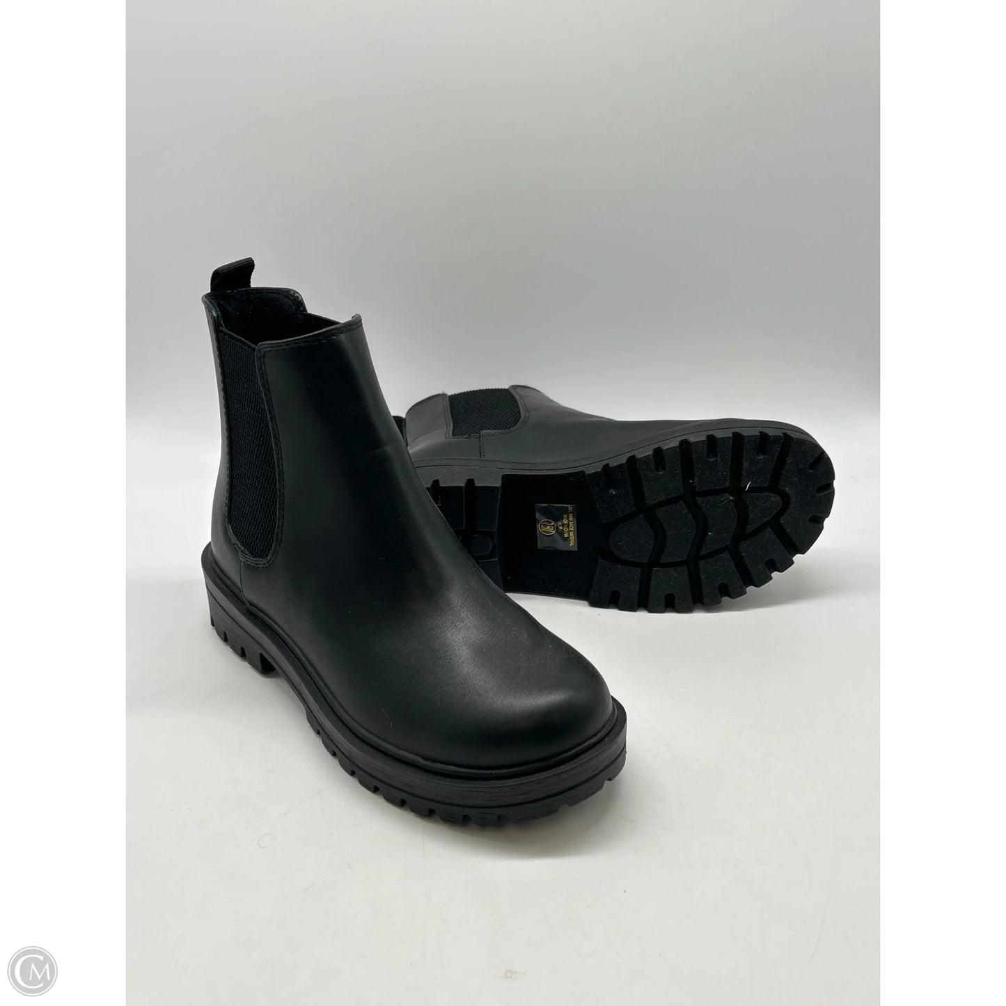 Boots Ankle Heels By Clothes Mentor In Black, Size: 7.5