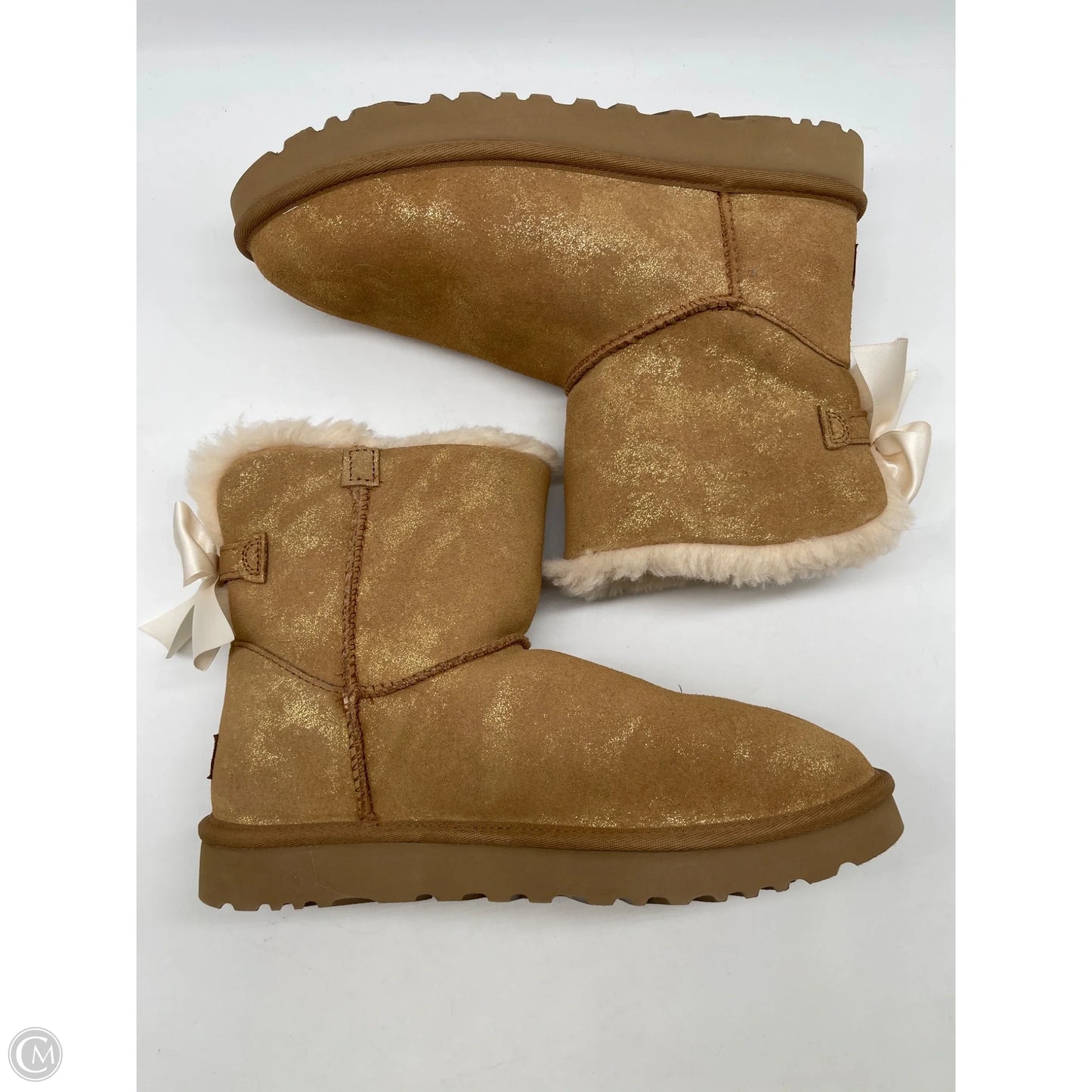 Boots Designer By Ugg In Brown & Gold, Size: 9