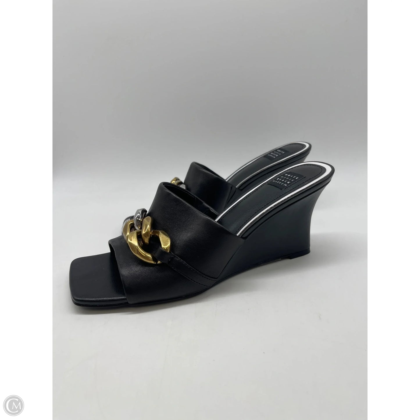 Sandals Heels Block By White House Black Market In Black, Size: 8.5