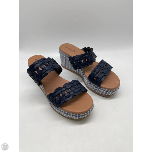 Sandals Heels Platform By Bare Traps In Navy, Size: 9