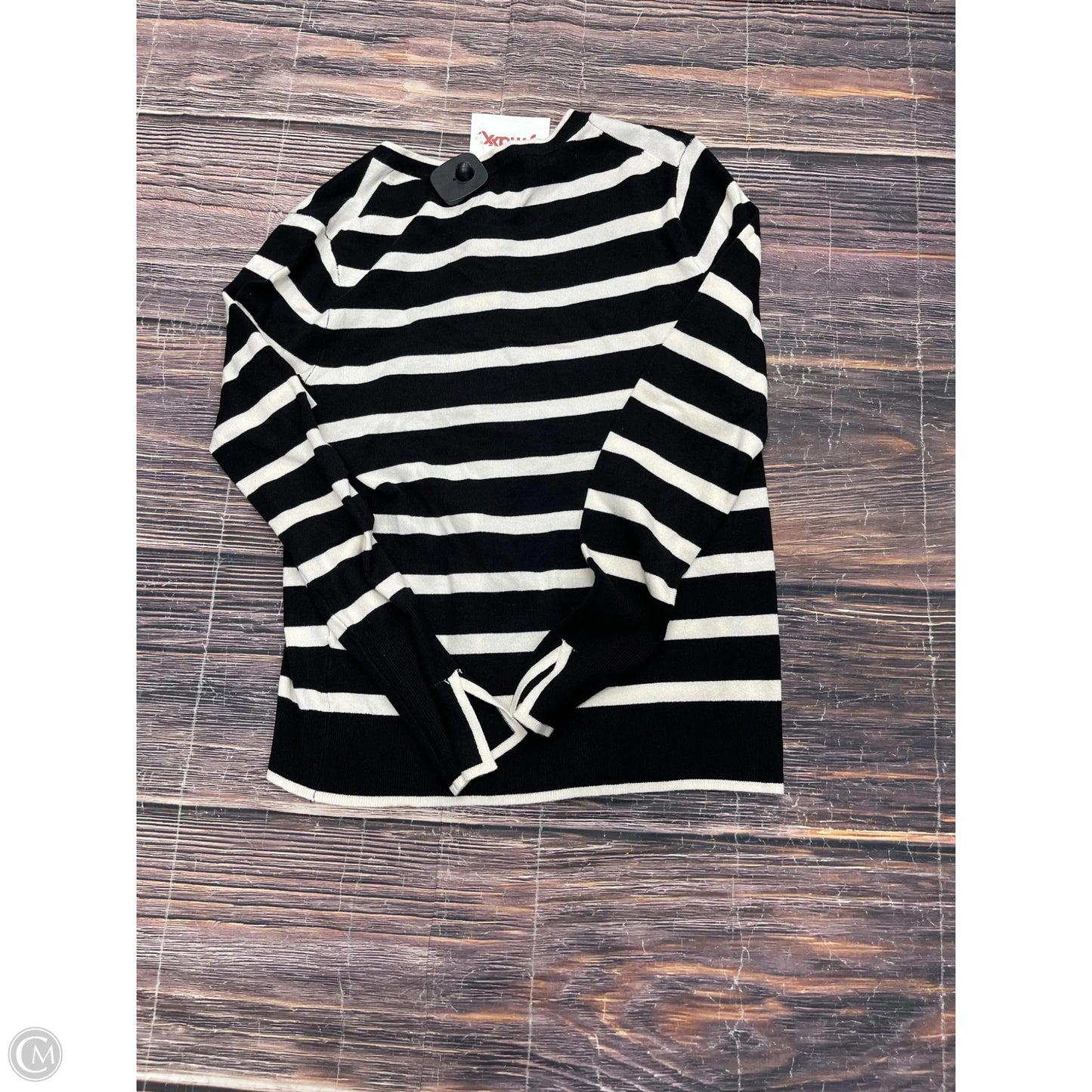 Top Long Sleeve By Philosophy In Black & White, Size: S