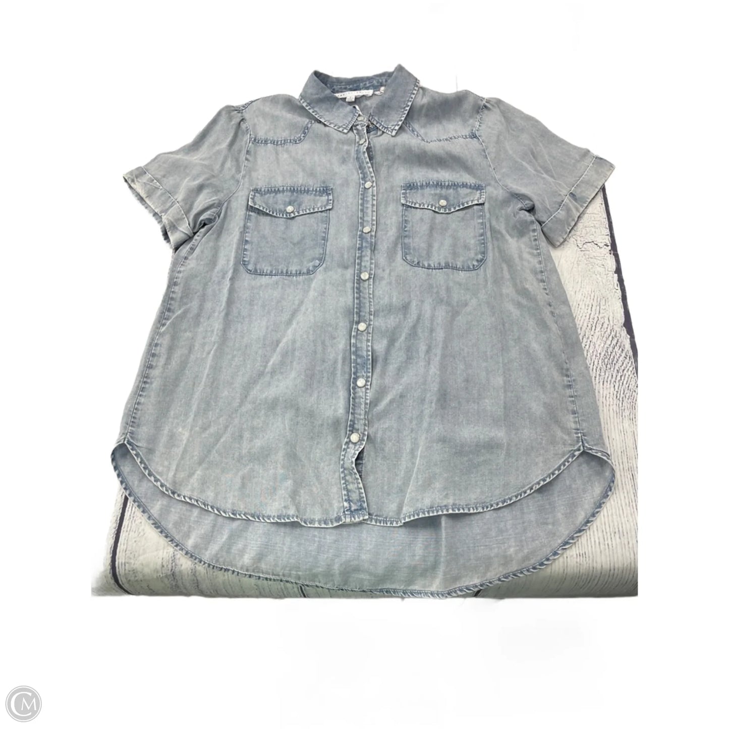 Top Short Sleeve By Jane And Delancey In Blue Denim, Size: S