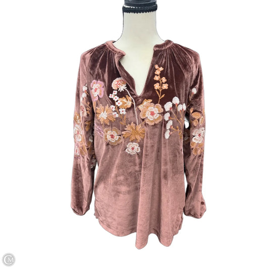 Top Long Sleeve By Spartina In Brown, Size: S