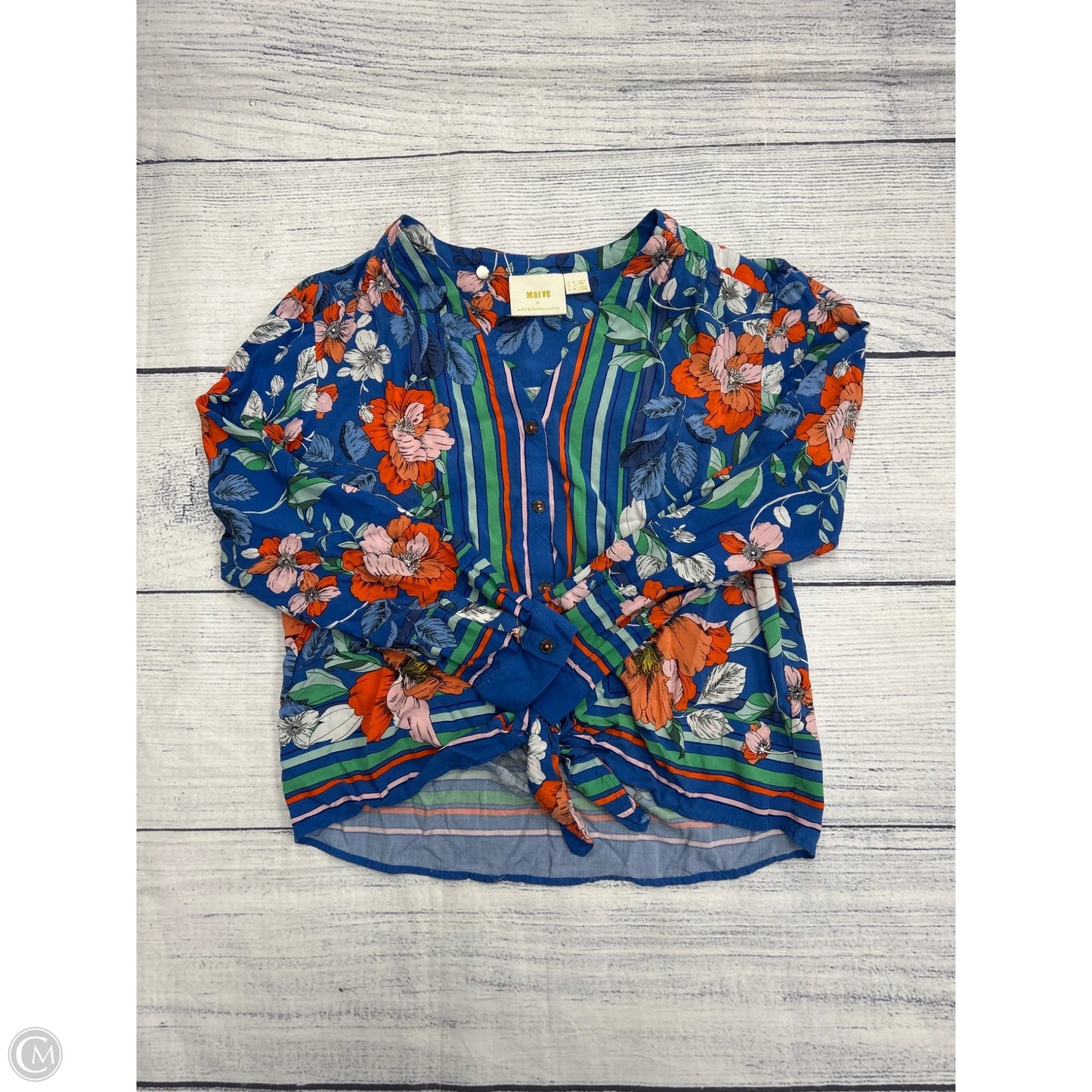Top Long Sleeve By Maeve In Blue, Size: M