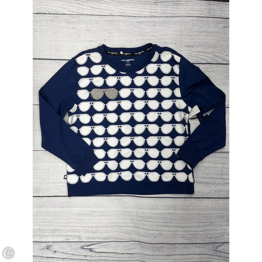 Sweatshirt Designer By Karl Lagerfeld In Blue, Size: L