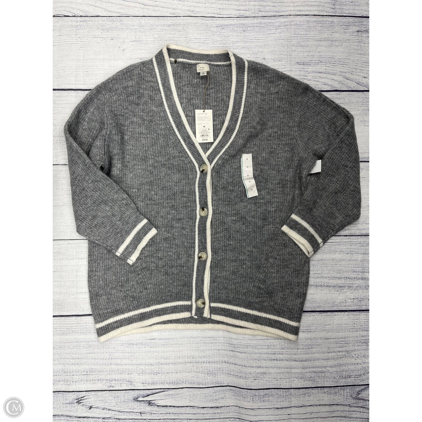 Sweater Cardigan By A New Day In Grey, Size: M