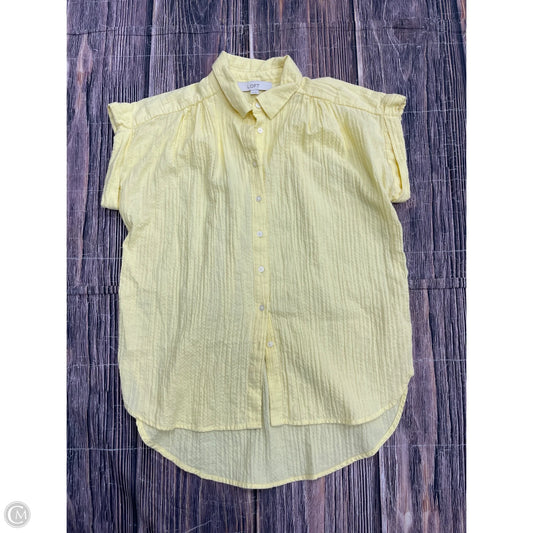 Top Short Sleeve By Loft In Yellow, Size: Xs