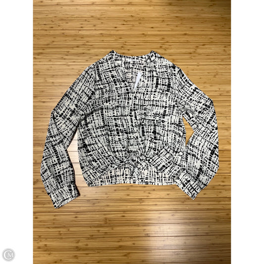 Top Long Sleeve By Timing In Black & White, Size: L