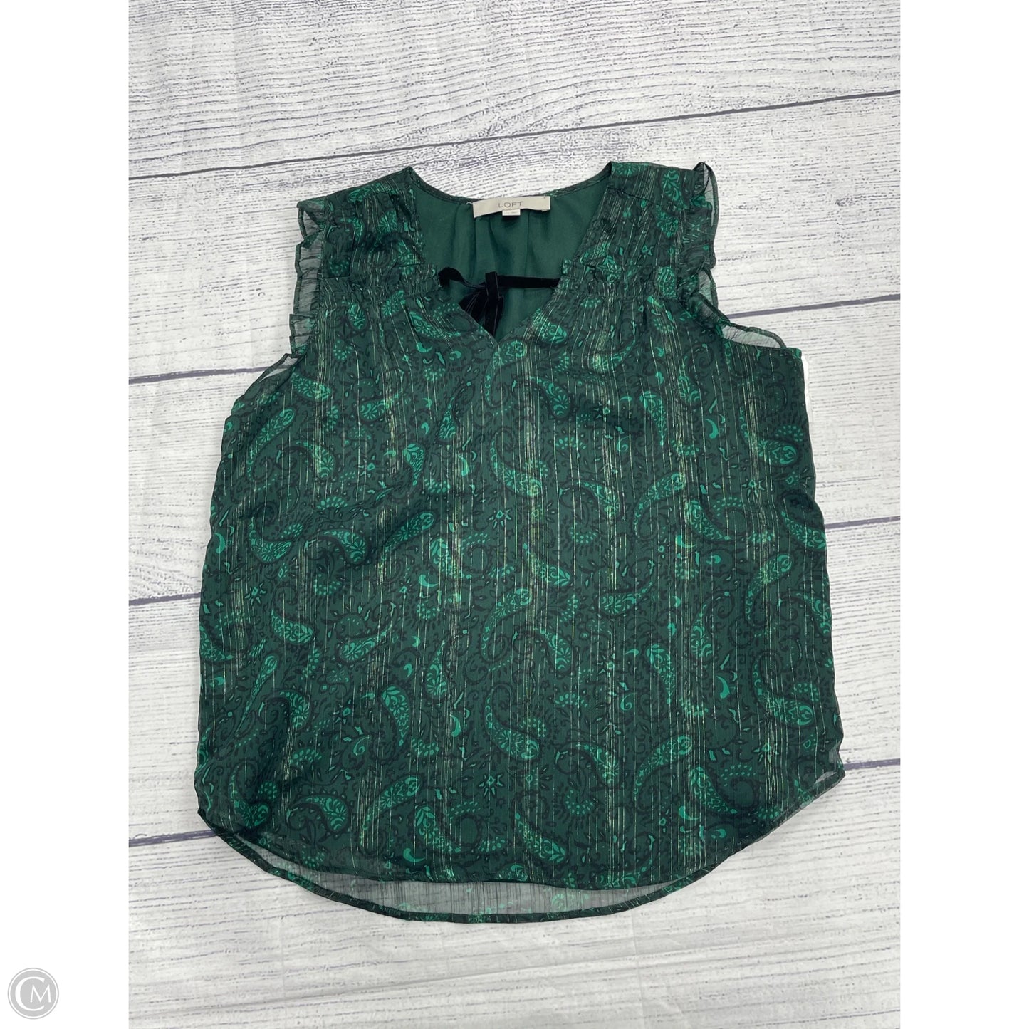 Top Sleeveless By Loft In Green, Size: Xs