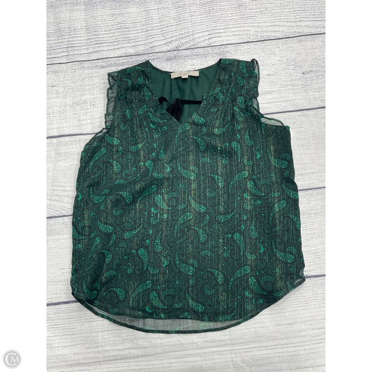 Top Sleeveless By Loft In Green, Size: Xs