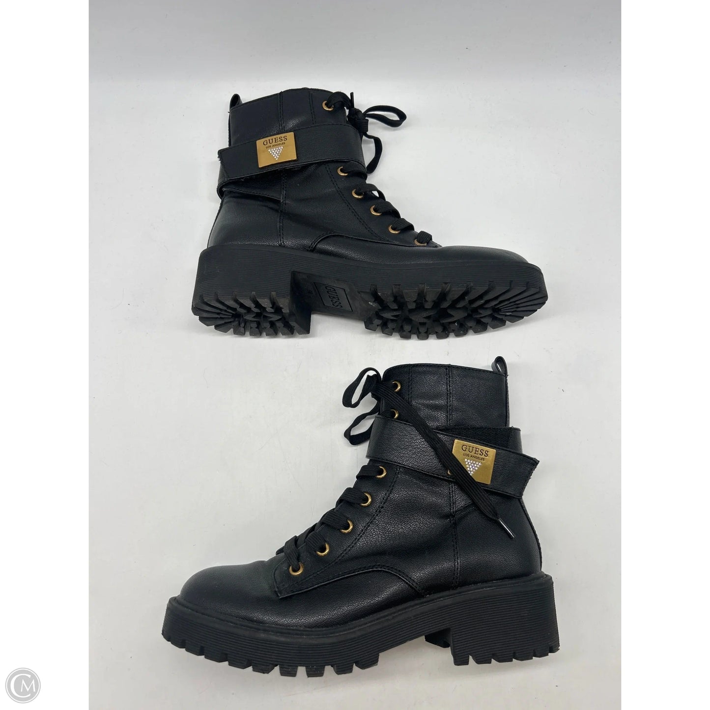 Boots Ankle Heels By Guess In Black, Size: 8