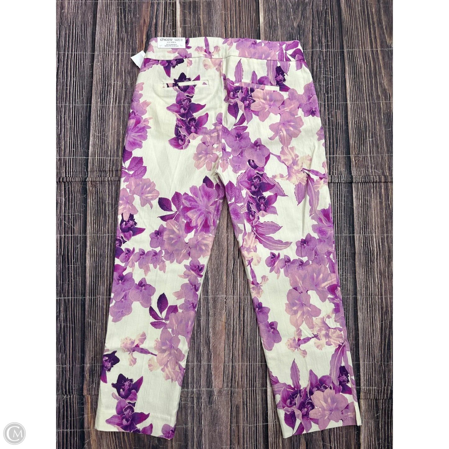 Pants Other By Chicos In Purple & White, Size: 4