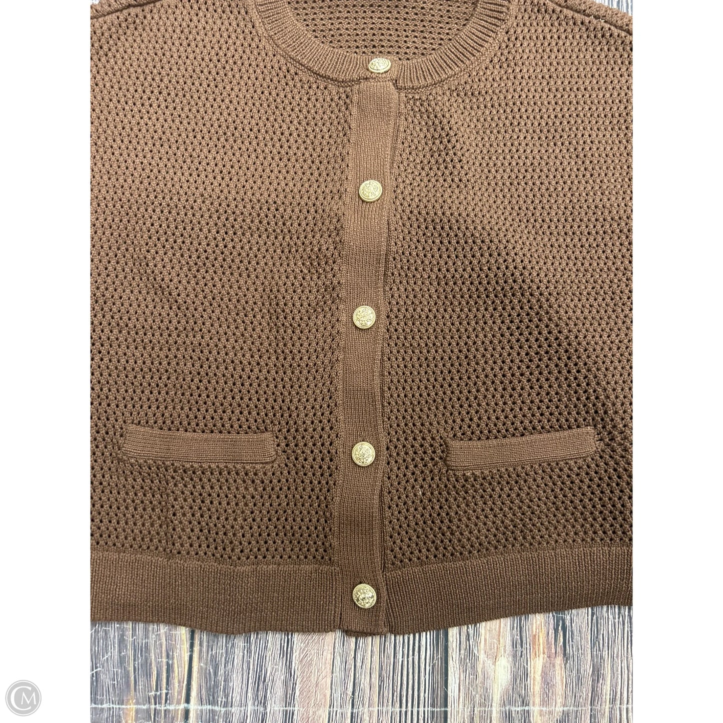 Sweater Short Sleeve By Talbots In Brown, Size: M