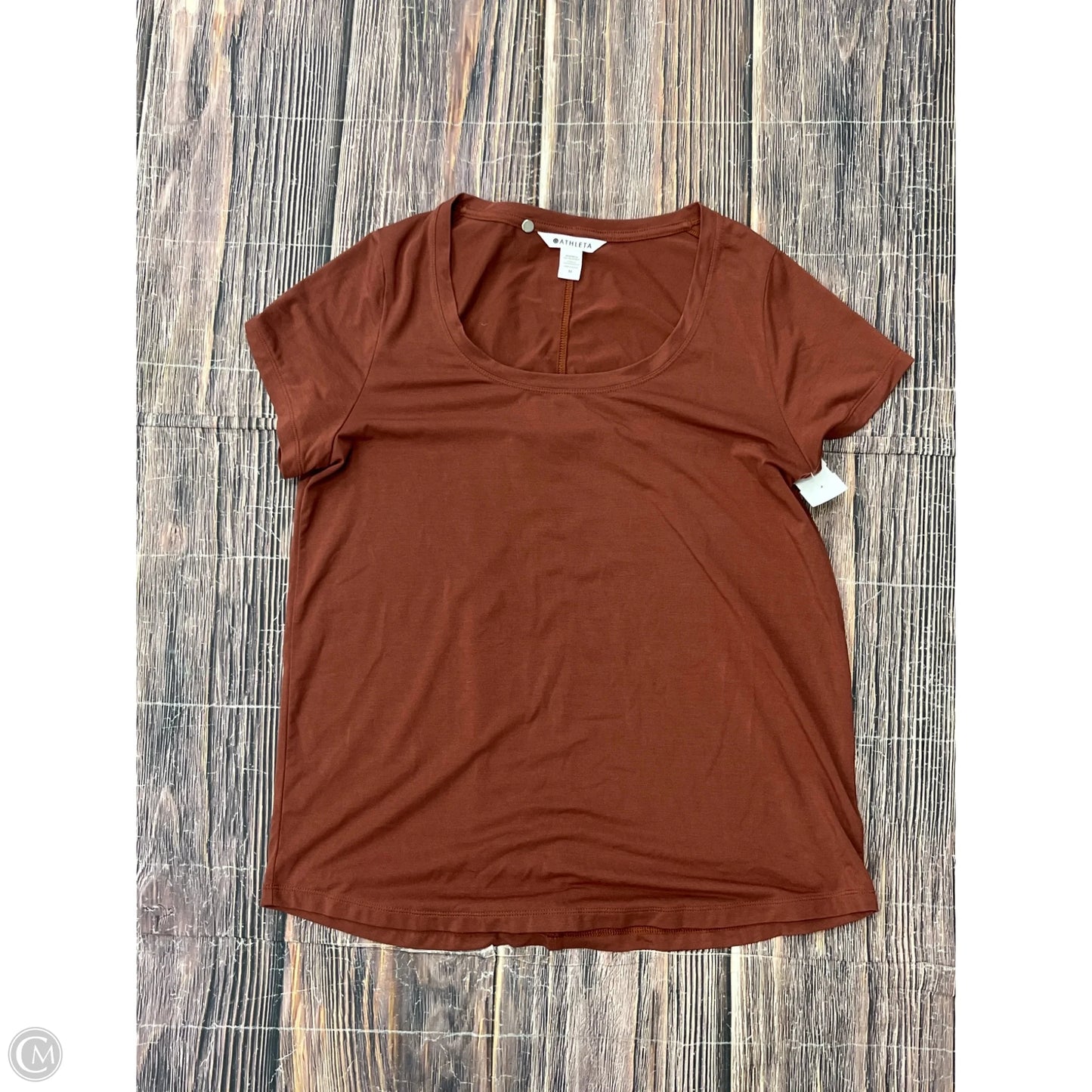 Top Short Sleeve By Athleta In Brown, Size: M