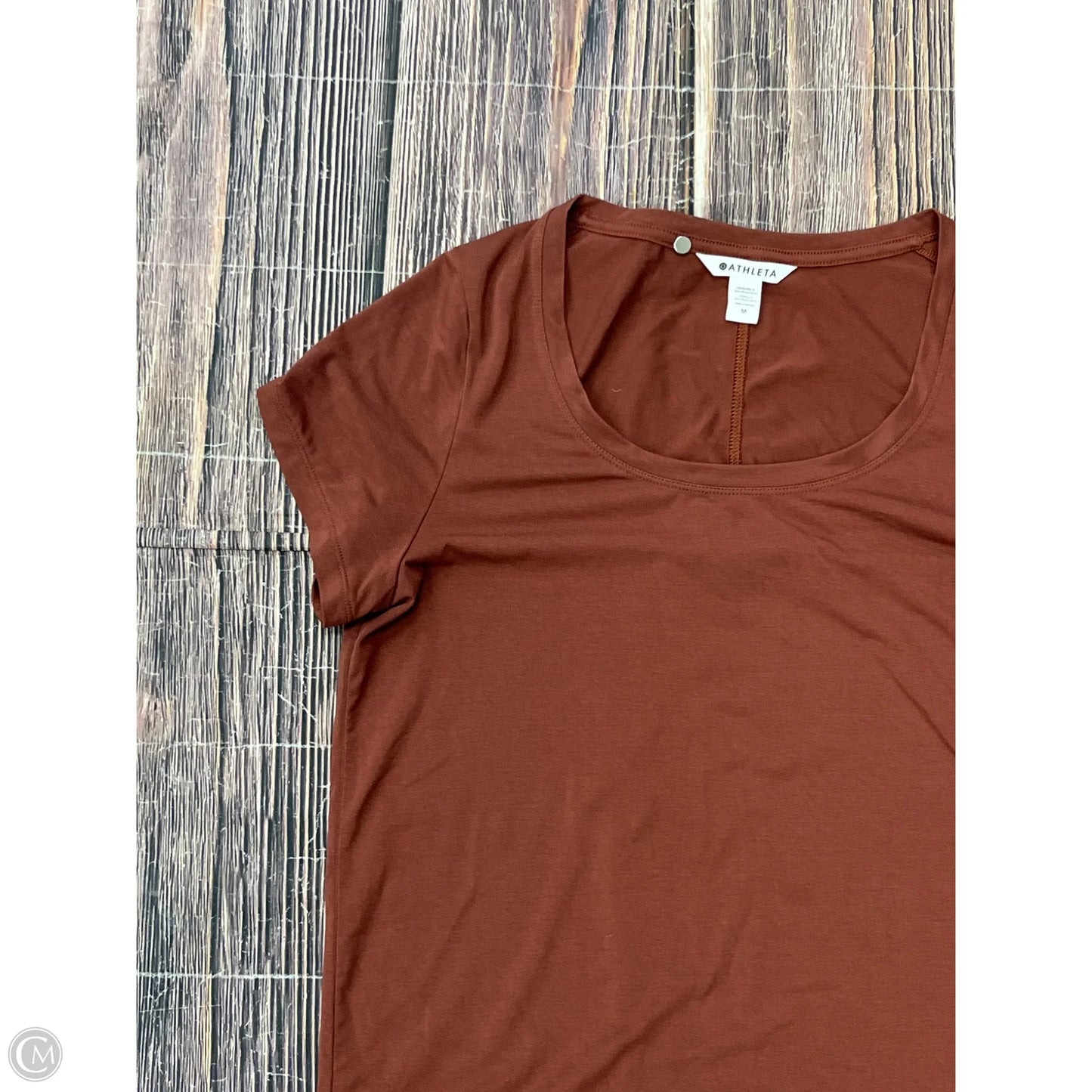Top Short Sleeve By Athleta In Brown, Size: M