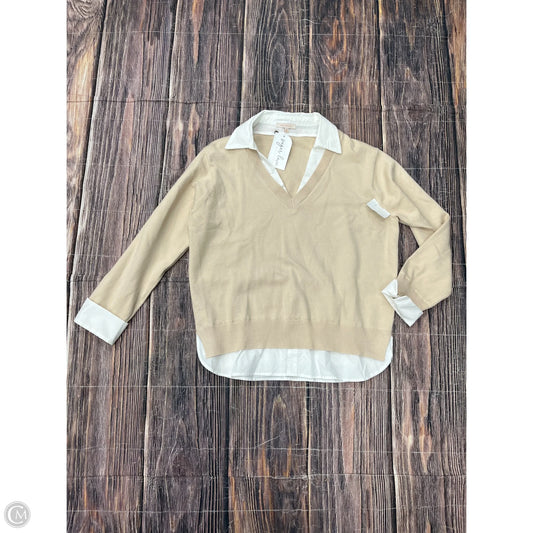 Top Long Sleeve By Skies Are Blue In Tan, Size: M