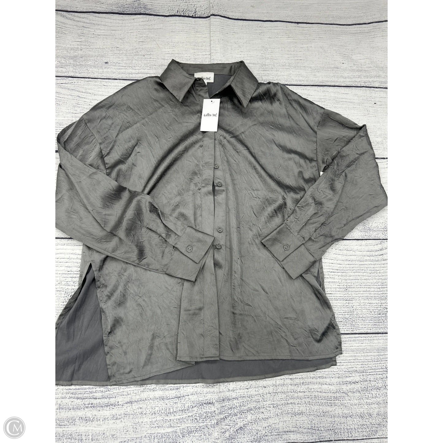 Top Long Sleeve By Willow & Root In Grey, Size: S