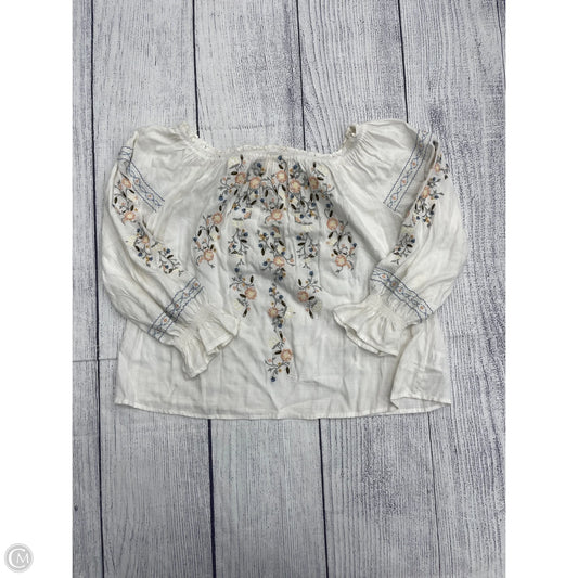 Top Long Sleeve By Miss Me In White, Size: M