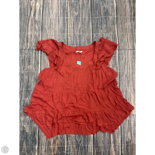 Top Short Sleeve By Maurices In Red, Size: 2x