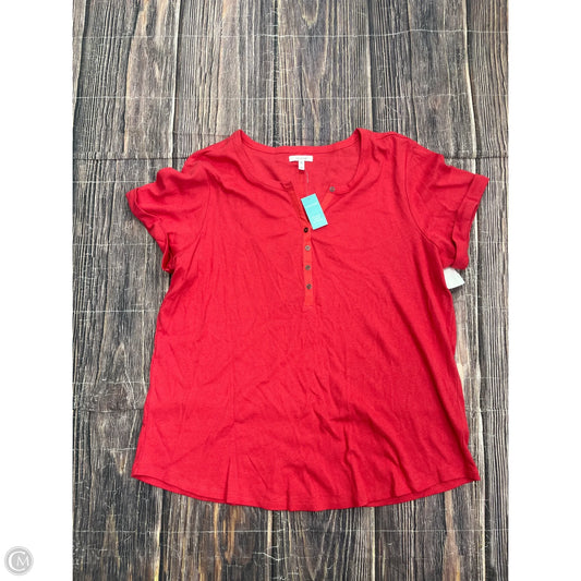 Top Short Sleeve By Maurices In Red, Size: 2x