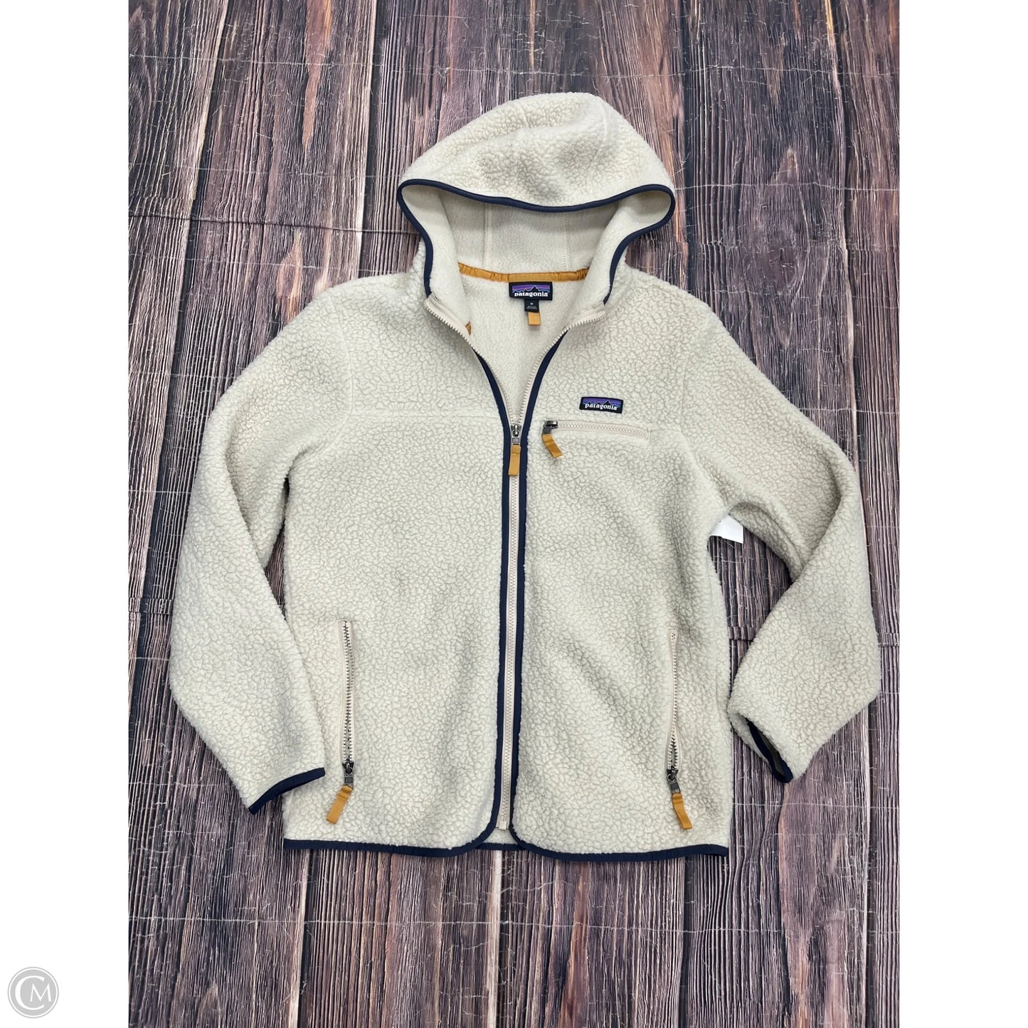 Jacket Fleece By Patagonia In Cream, Size: M