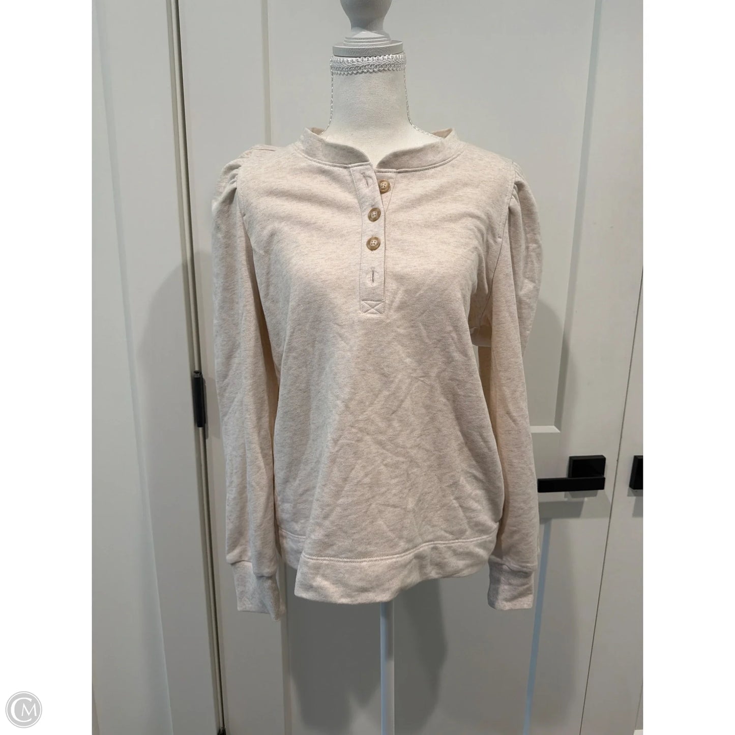 Top Long Sleeve By Loft In Cream, Size: M