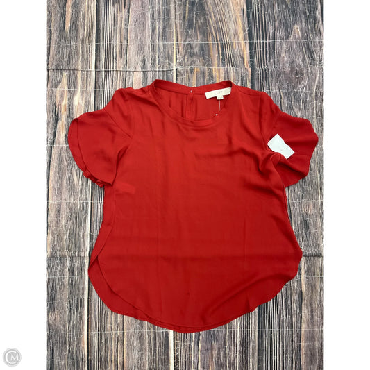 Top Short Sleeve By Loft In Orange, Size: Xxsp