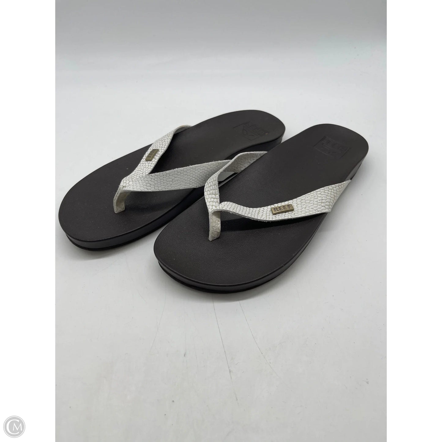 Sandals Flats By Reef In Black & White, Size: 7