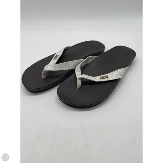Sandals Flats By Reef In Black & White, Size: 7