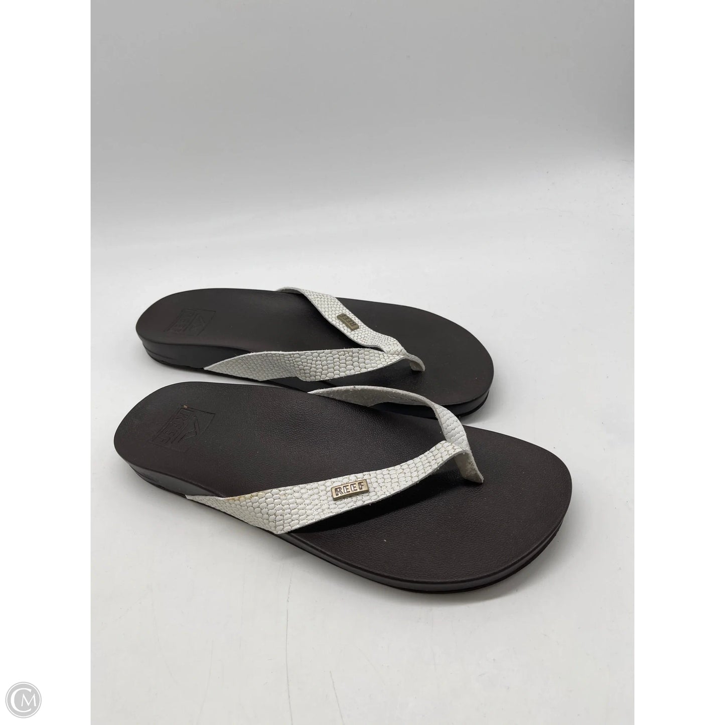 Sandals Flats By Reef In Black & White, Size: 7